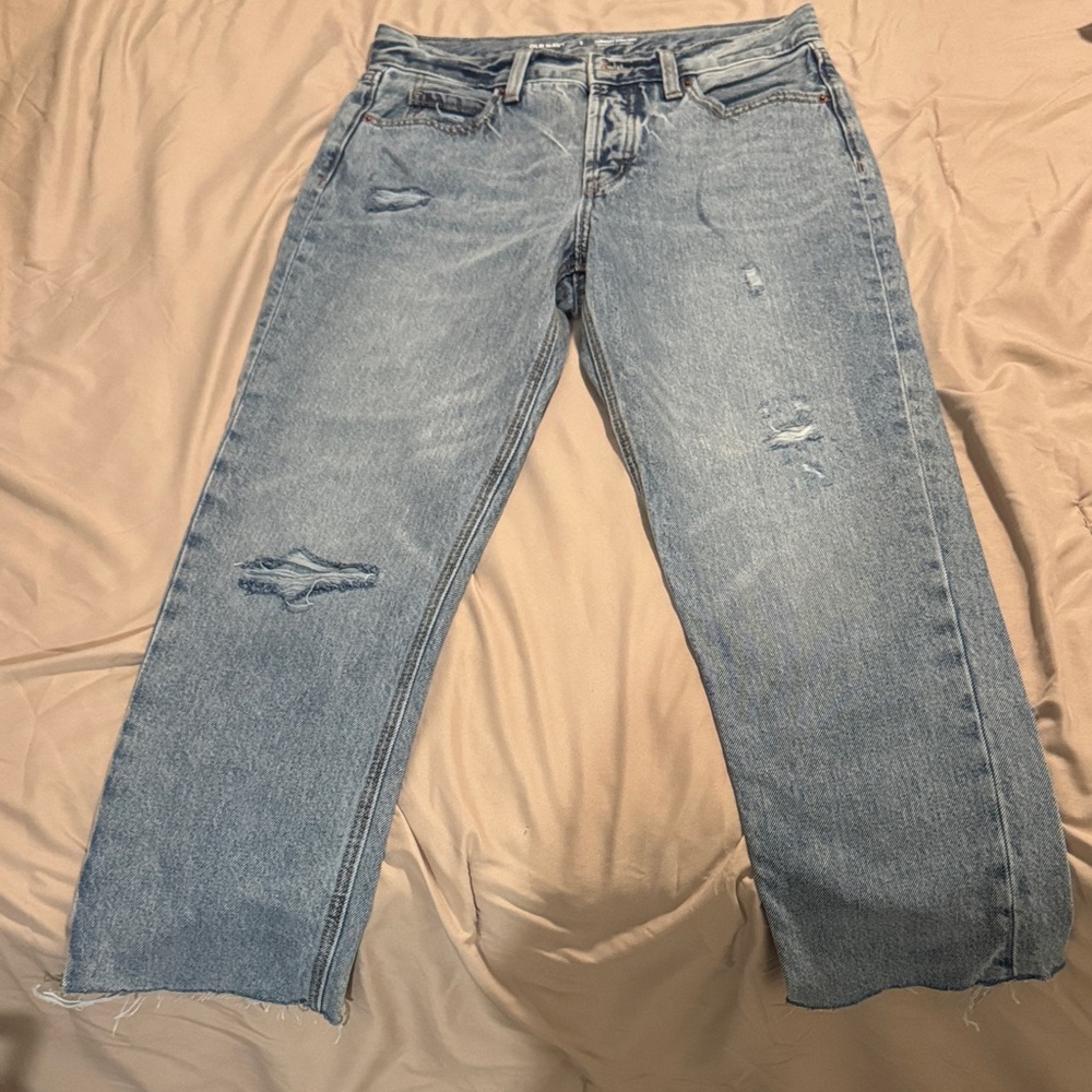 Stylish Distressed Light Blue Jeans